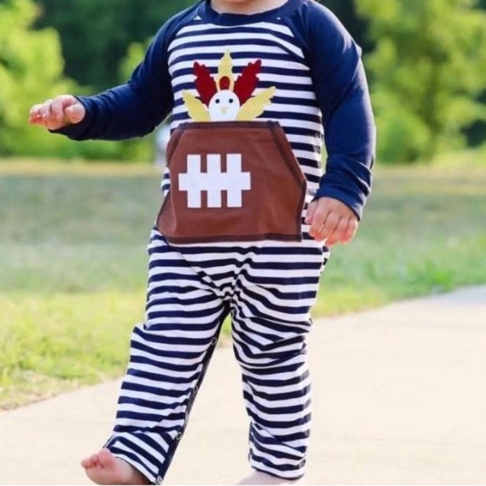 Striped Navy and White Kids Bodysuit